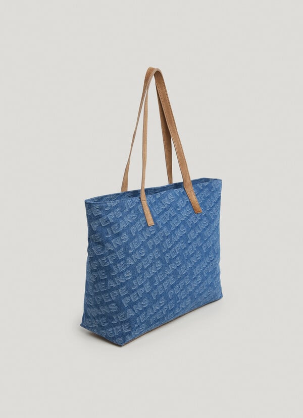 Pepe Jeans Bolso Tote Denim Con Logo