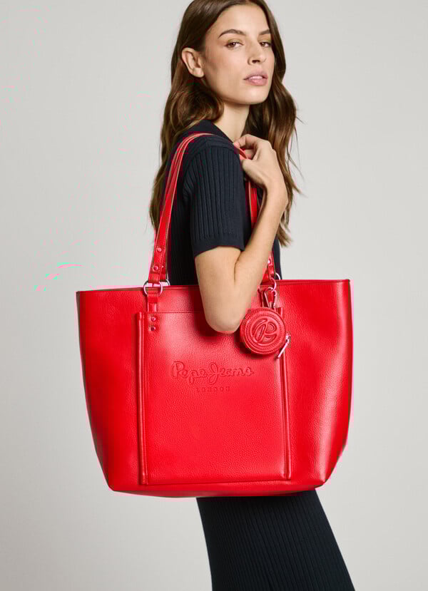 Pepe Jeans bolso tote efecto piel con logo