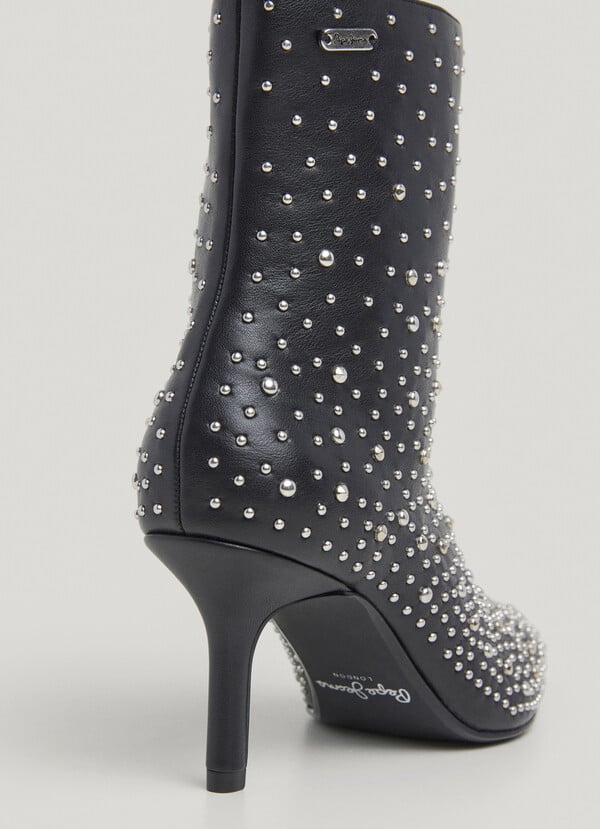 Pepe Jeans Botas De Tacón Alto Efecto Piel