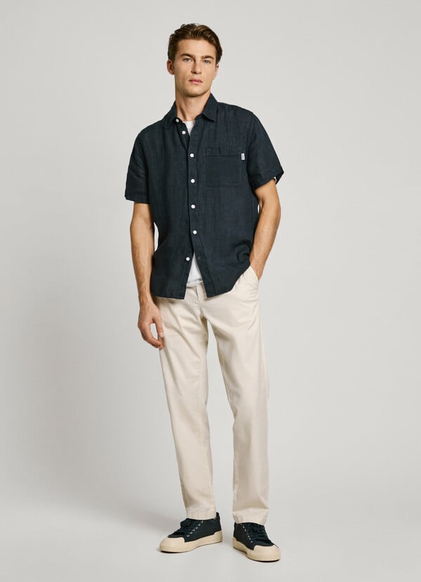 Pepe Jeans Camisa Bolsillo Frontal Fit Regular