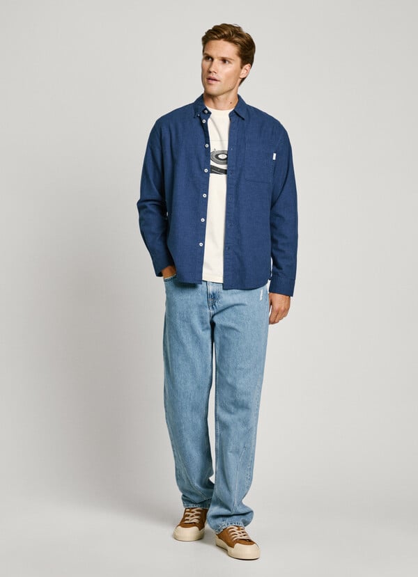 Pepe Jeans Camisa Bolsillo Frontal Fit Regular
