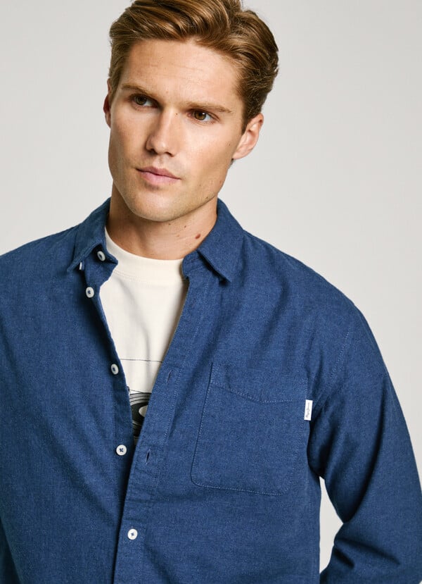 Pepe Jeans Camisa Bolsillo Frontal Fit Regular