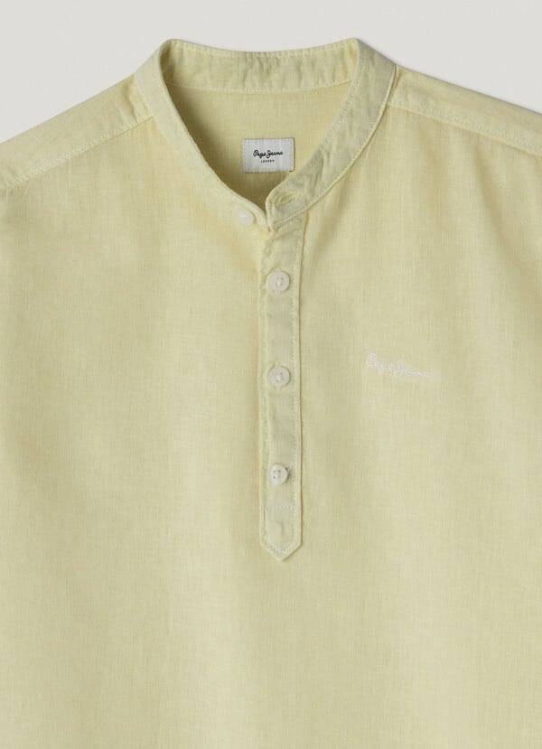 Pepe Jeans Camisa Cuello Mao Con Logo Bordado