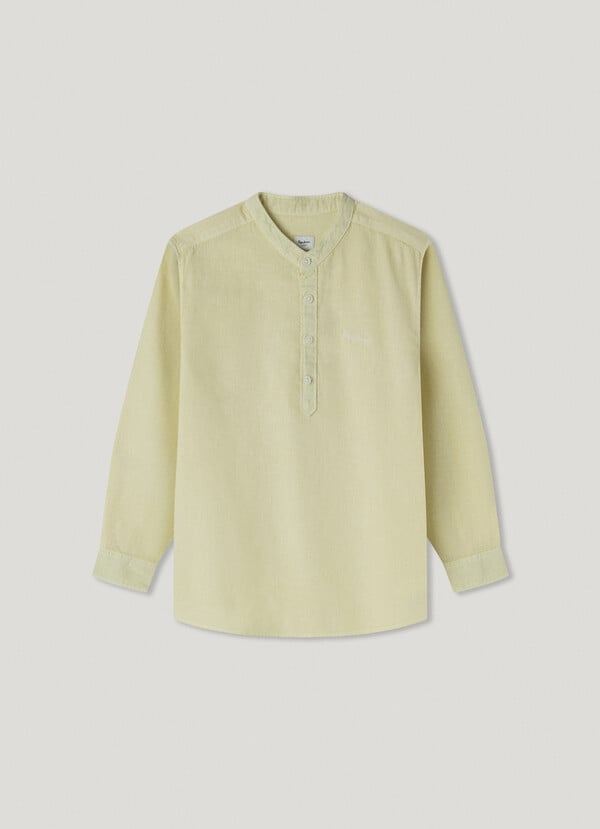 Pepe Jeans camisa cuello mao con logo bordado