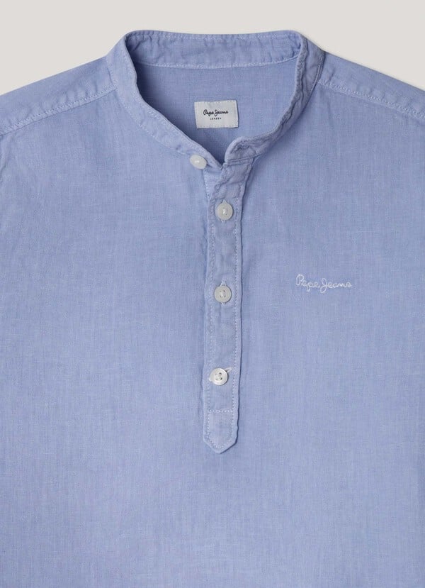 Pepe Jeans Camisa Cuello Mao Con Logo Bordado