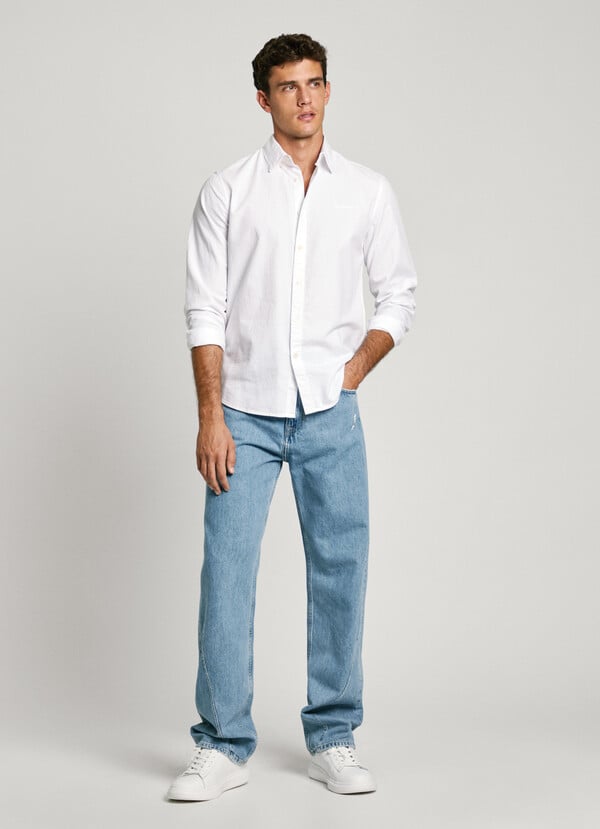 Pepe Jeans Camisa De Espiga Fit Regular