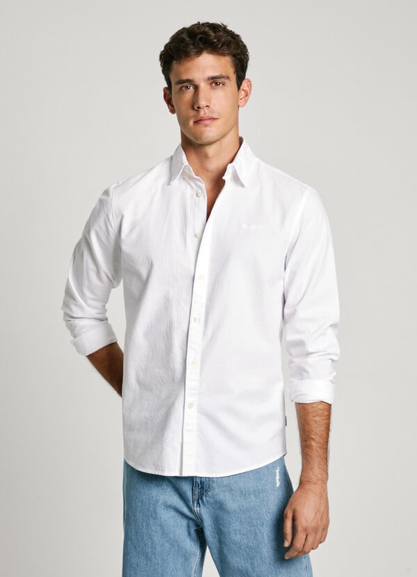 Pepe Jeans camisa de espiga fit regular