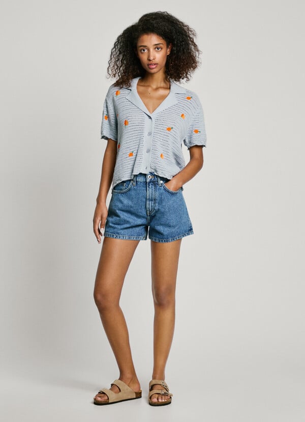 Pepe Jeans Camisa De Punto Con Frutas Bordadas