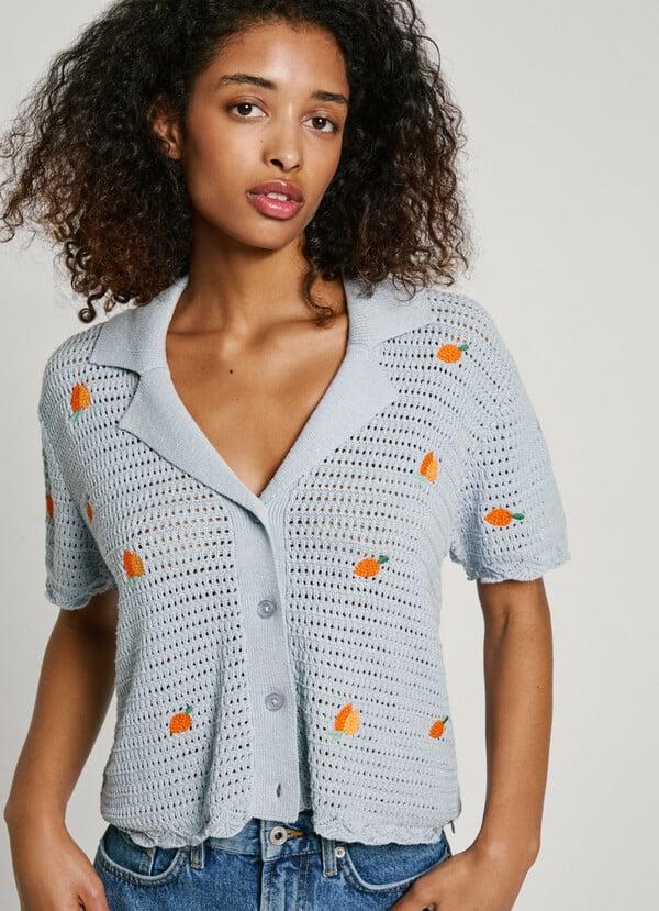 Pepe Jeans Camisa De Punto Con Frutas Bordadas