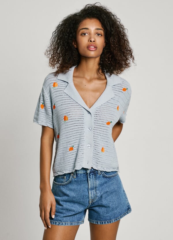 Pepe Jeans camisa de punto con frutas bordadas