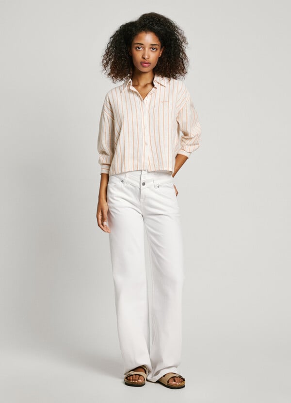 Pepe Jeans Camisa De Rayas Fit Cropped