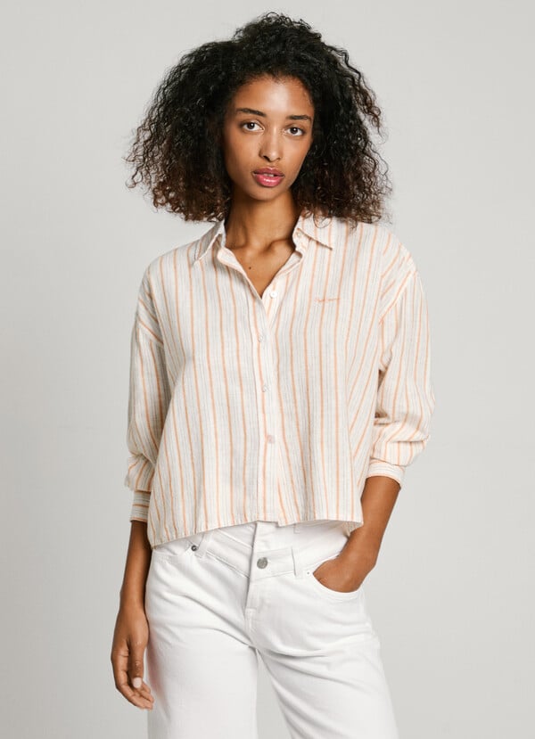 Pepe Jeans Camisa De Rayas Fit Cropped
