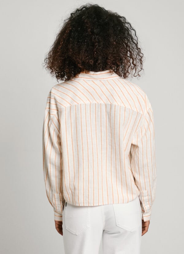 Pepe Jeans Camisa De Rayas Fit Cropped