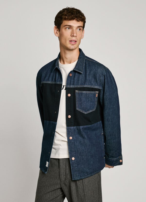 Pepe Jeans camisa denim bicolor fit relaxed