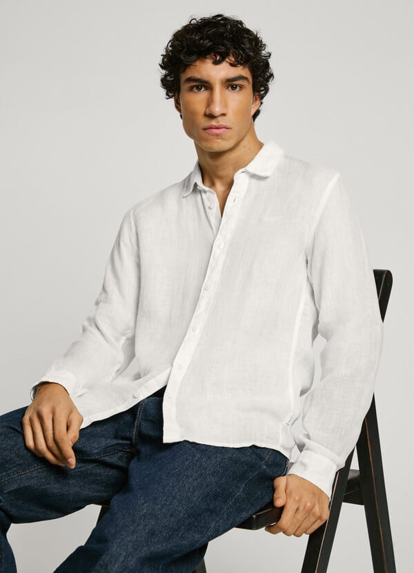 Pepe Jeans camisa logo bordado fit regular