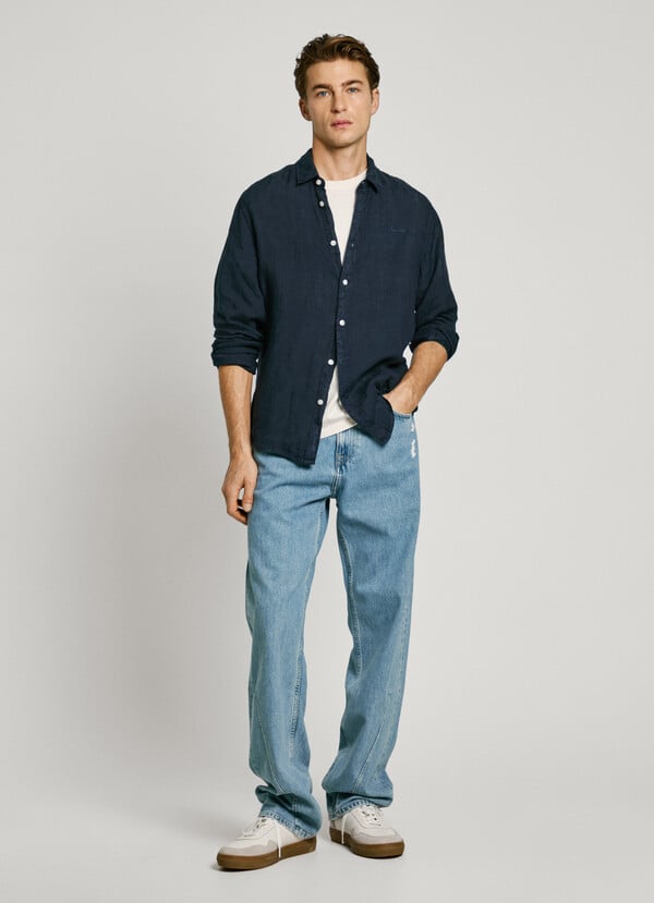 Pepe Jeans Camisa Logo Bordado Fit Regular