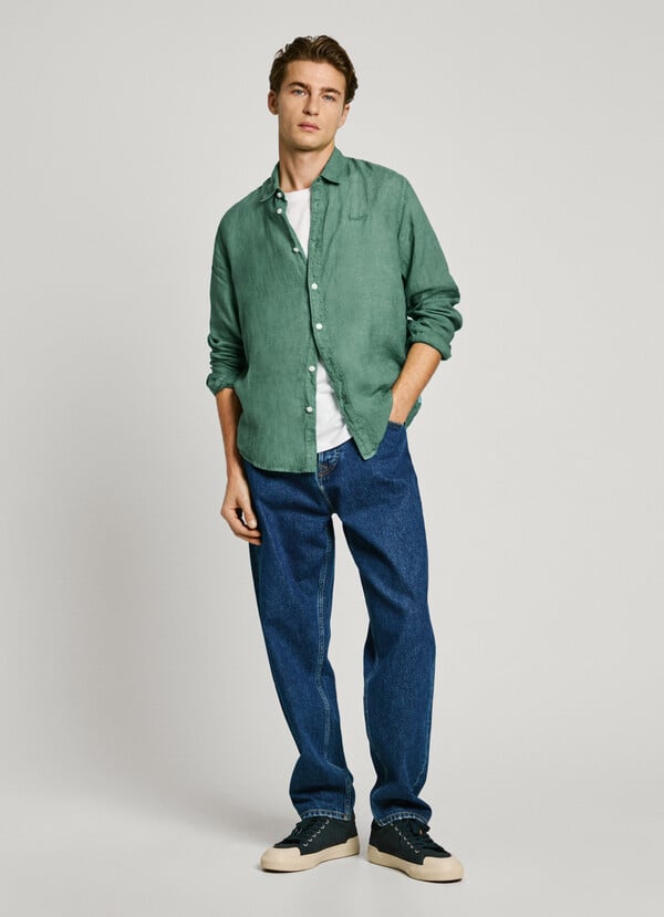 Pepe Jeans Camisa Logo Bordado Fit Regular