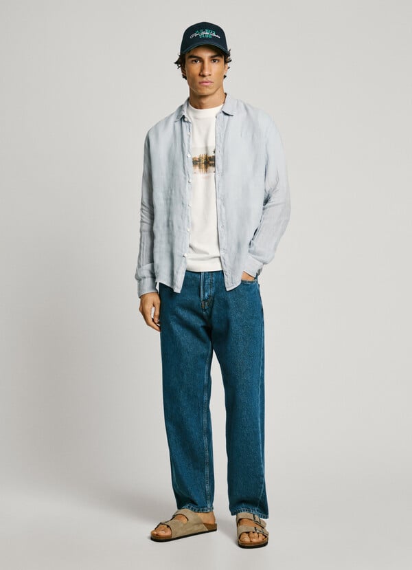 Pepe Jeans Camisa Logo Bordado Fit Regular