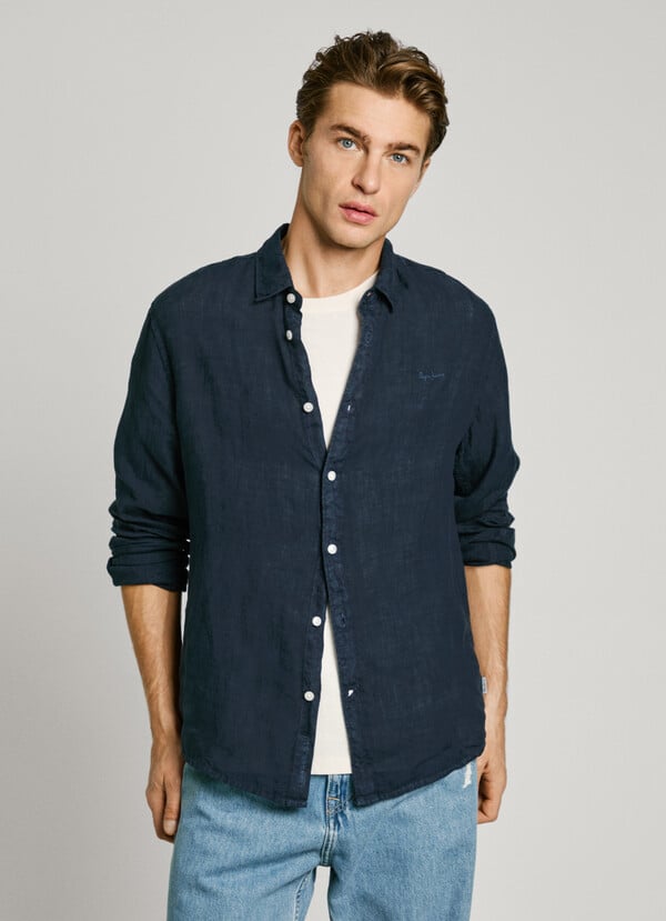 Pepe Jeans camisa logo bordado fit regular