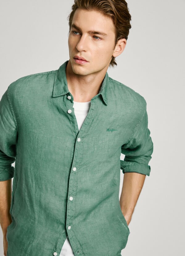 Pepe Jeans camisa logo bordado fit regular