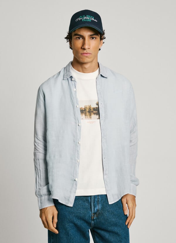 Pepe Jeans camisa logo bordado fit regular