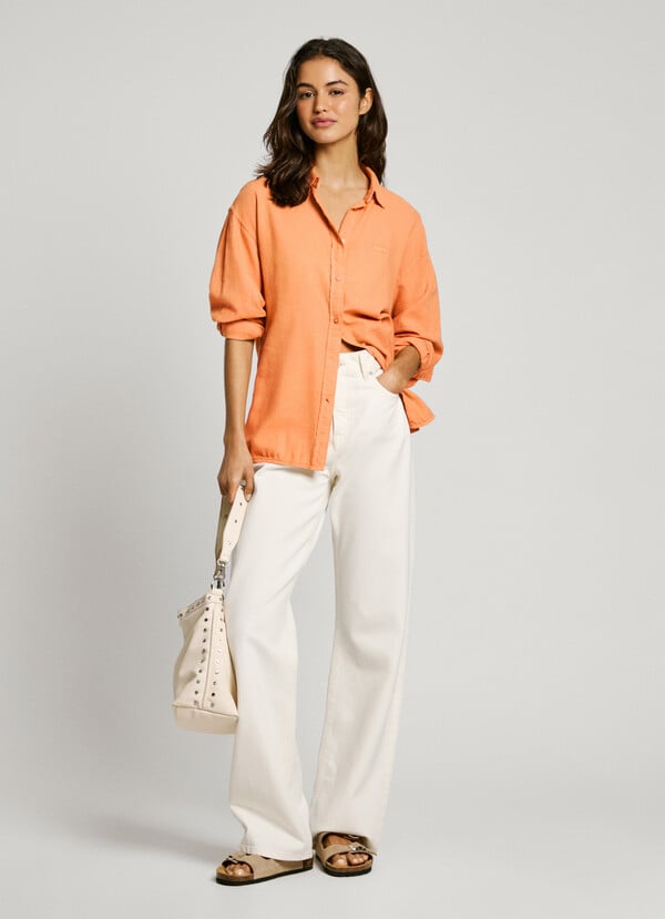 Pepe Jeans camisa logo bordado fit relaxed