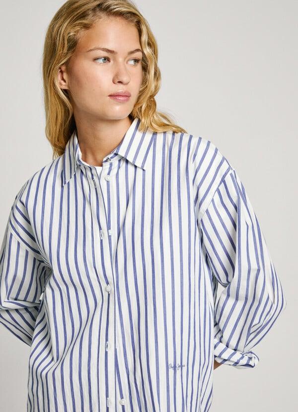 Pepe Jeans Camisa Popelín Rayas Fit Loose