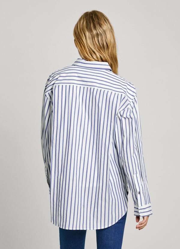 Pepe Jeans Camisa Popelín Rayas Fit Loose
