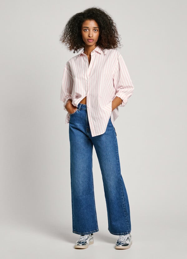 Pepe Jeans Camisa Popelín Rayas Fit Loose