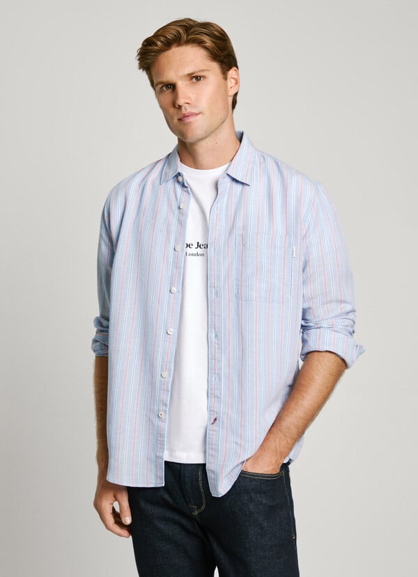Pepe Jeans camisa popelín rayas fit regular