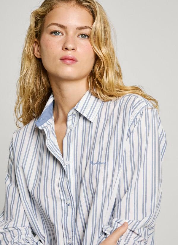 Pepe Jeans Camisa Popelín Rayas Fit Regular