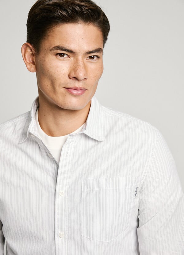 Pepe Jeans Camisa Popelín Rayas Fit Slim