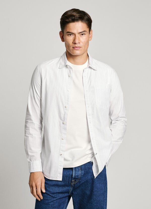 Pepe Jeans camisa popelín rayas fit slim