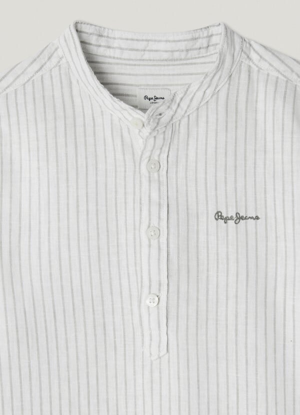 Pepe Jeans Camisa Rayas Cuello Mao