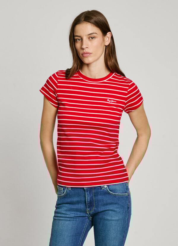Pepe Jeans camiseta canalé de rayas