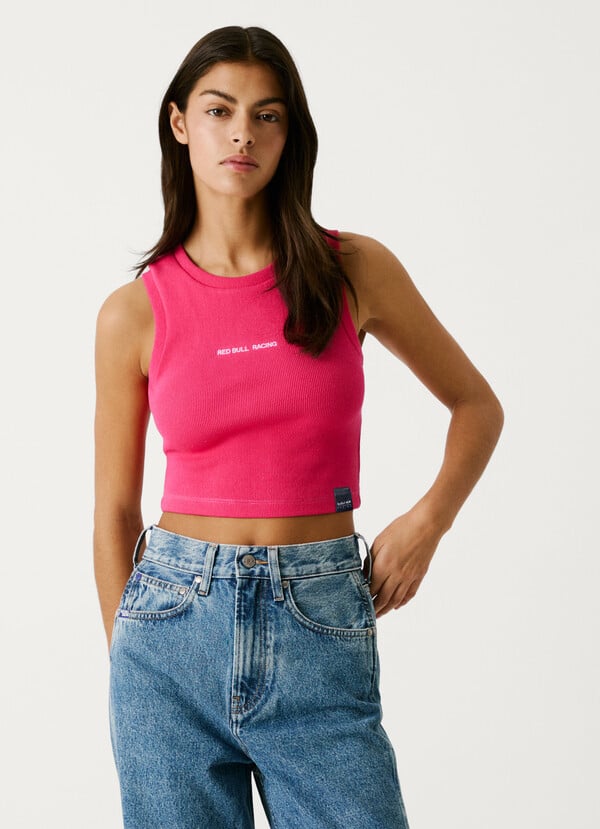 Pepe Jeans camiseta canalé fit cropped