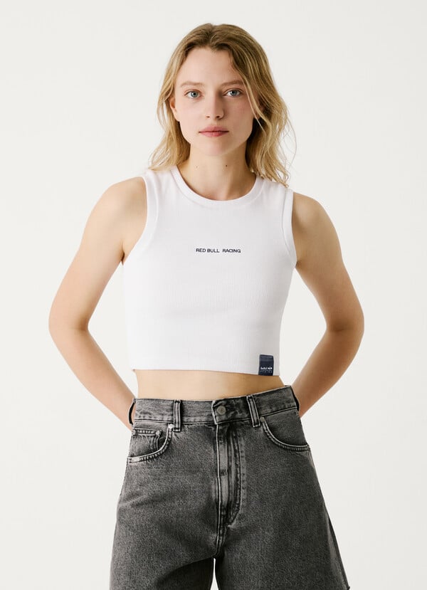 Pepe Jeans camiseta canalé fit cropped