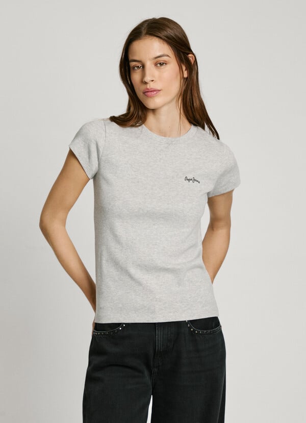 Pepe Jeans camiseta canalé logo estampado