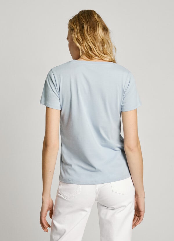 Pepe Jeans Camiseta Cuello Pico Logo Estampado