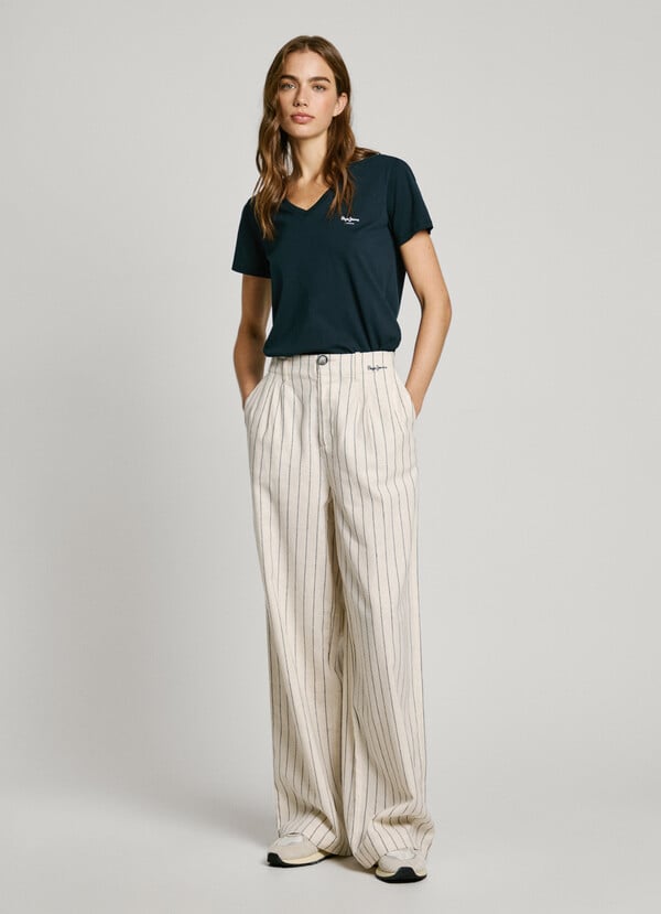 Pepe Jeans Camiseta Cuello Pico Logo Estampado