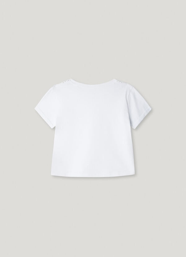 Pepe Jeans Camiseta Detalle Strass Fit Cropped