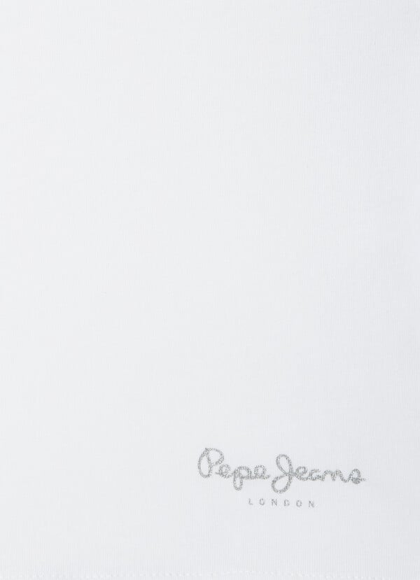 Pepe Jeans Camiseta Detalle Strass Fit Cropped