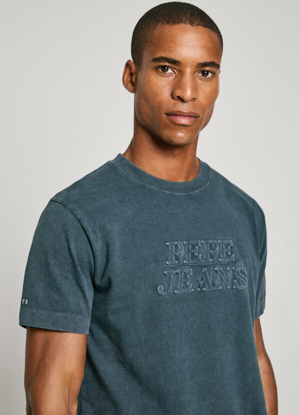 Pepe Jeans Camiseta Logo En Relieve Fit Regular