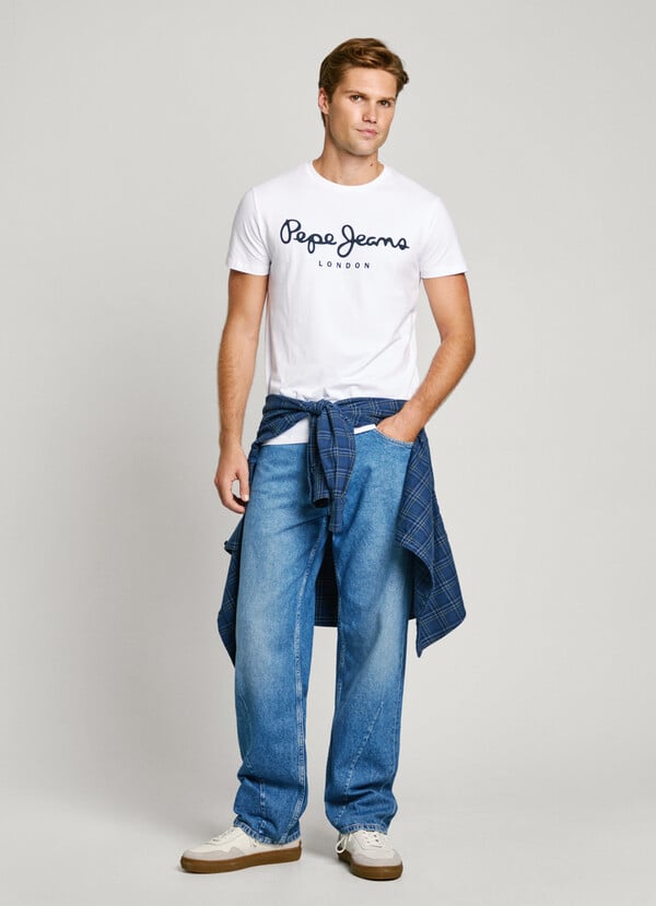 Pepe Jeans Camiseta Logo Estampado Fit Slim