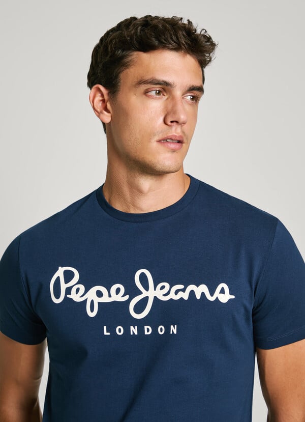 Pepe Jeans Camiseta Logo Estampado Fit Slim