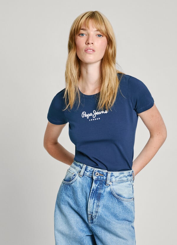 Pepe Jeans Camiseta Logo Estampado Fit Slim