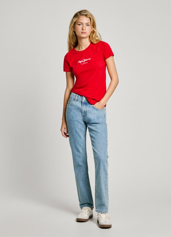 Pepe Jeans Camiseta Logo Estampado Fit Slim