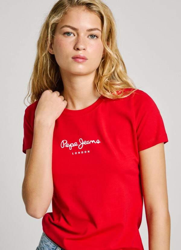 Pepe Jeans Camiseta Logo Estampado Fit Slim