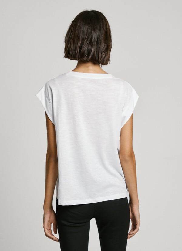 Pepe Jeans Camiseta Logo Strass Fit Boxy