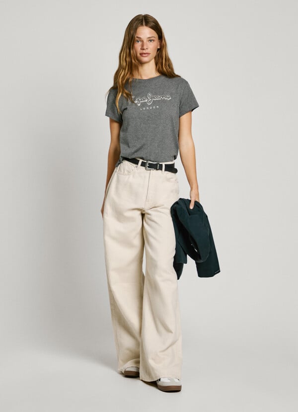 Pepe Jeans Camiseta Logo Strass Fit Regular